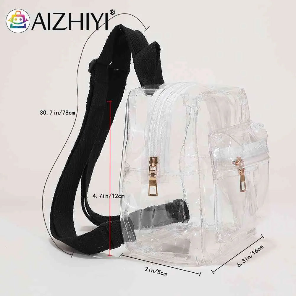 Mini Transparent Women Backpack PVC Clear School Bag Student Bookbags