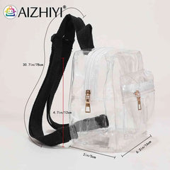 Mini Transparent Women Backpack PVC Clear School Bag Student Bookbags