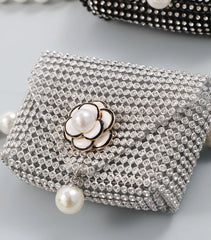 Diamond Pearl Mini Waist Bag Flower Small Chain Lady Belt Bag