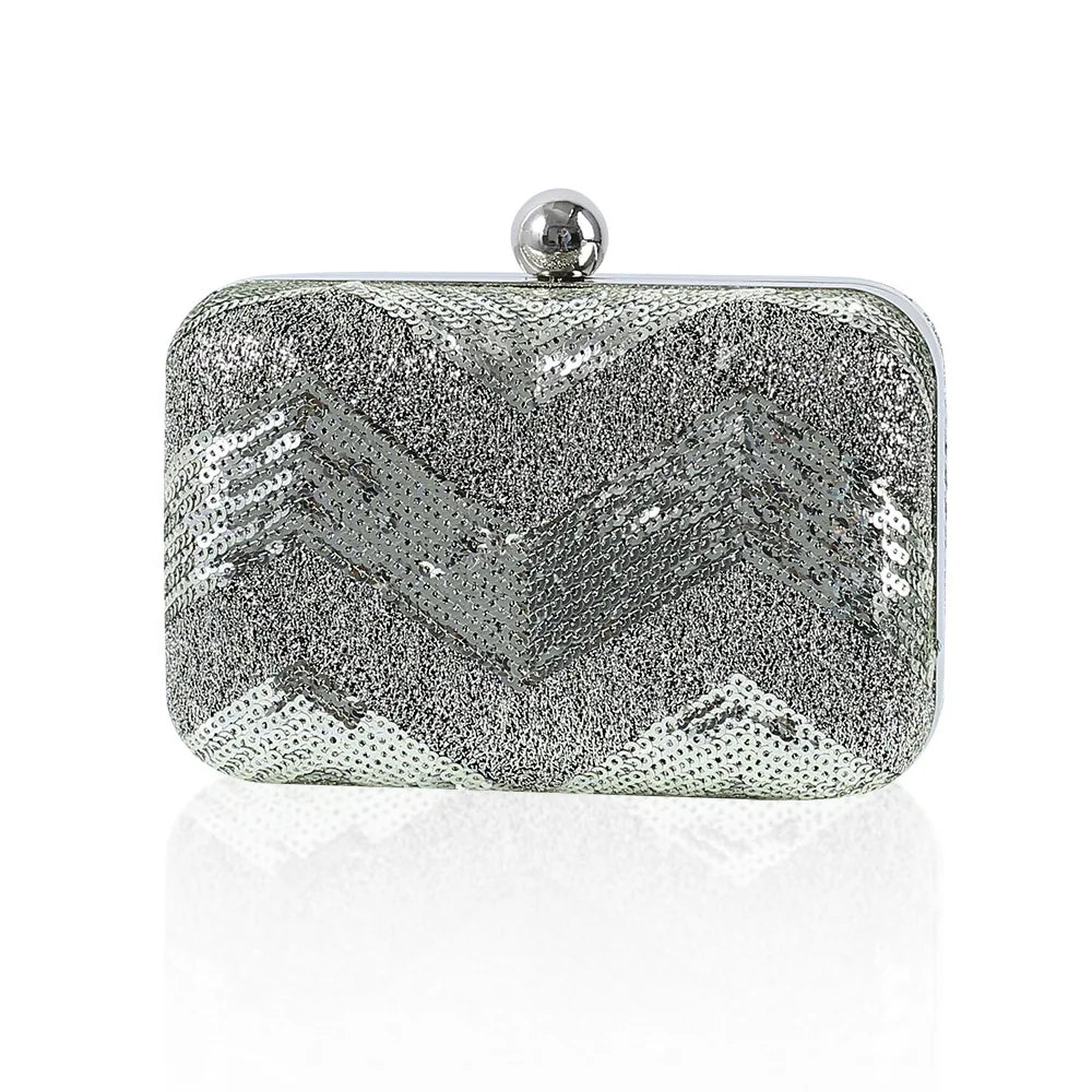 Mini Wave Sequins Evening Bag European Makeup Purse Handbag