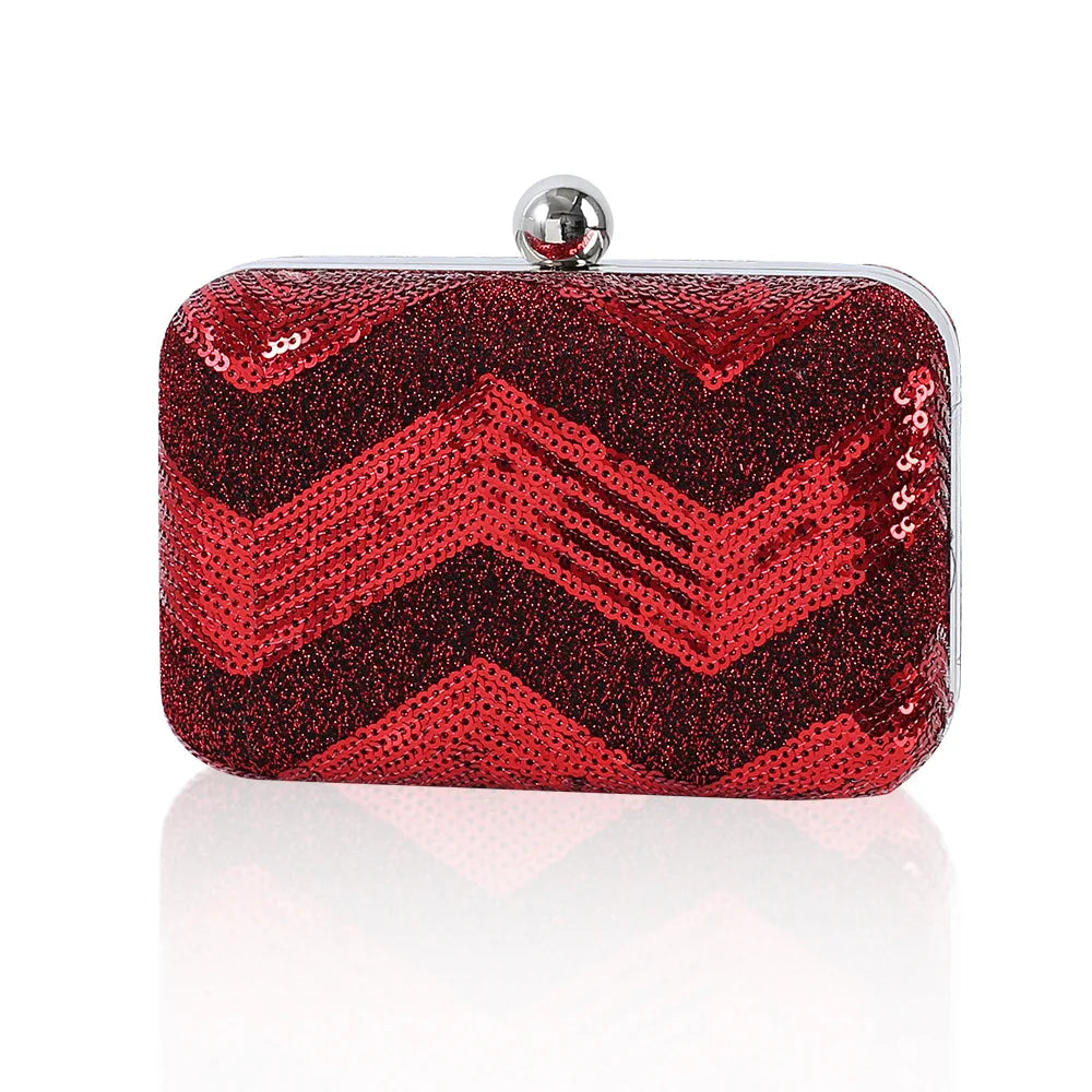 Mini Wave Sequins Evening Bag European Makeup Purse Handbag