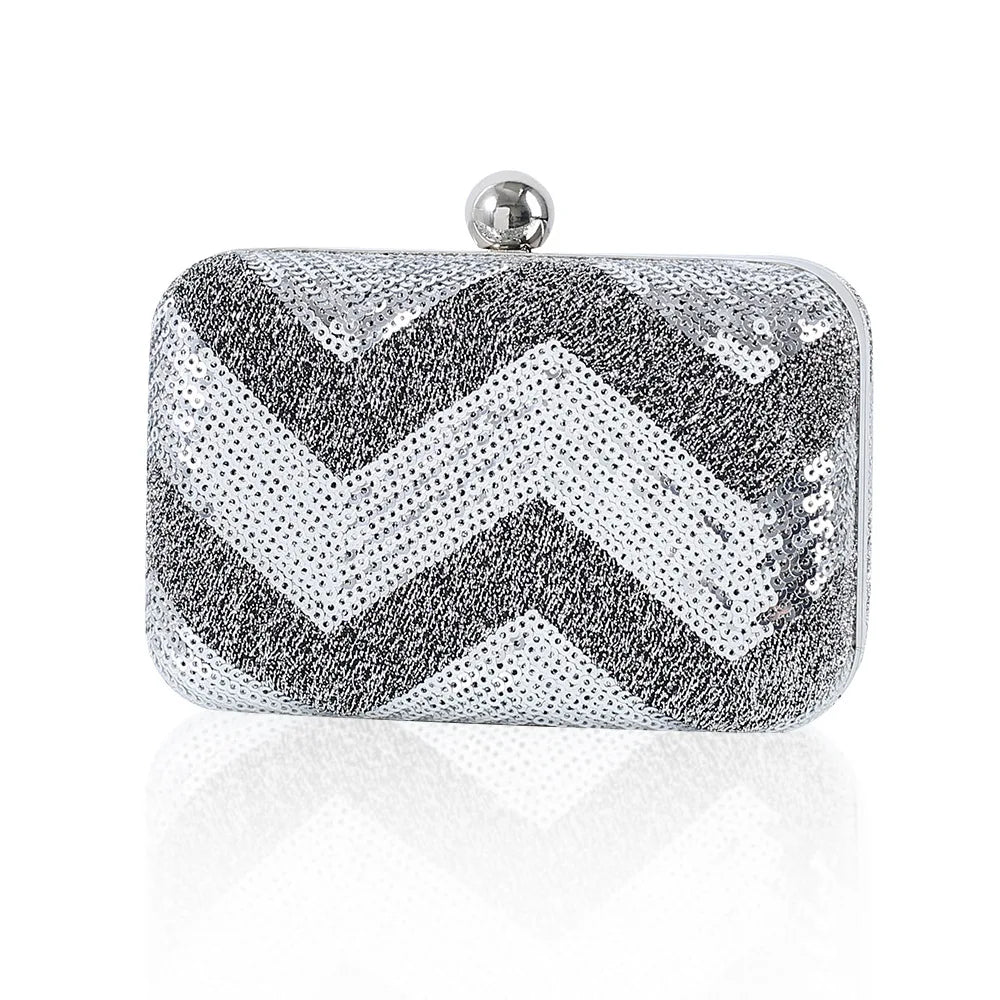 Mini Wave Sequins Evening Bag European Makeup Purse Handbag