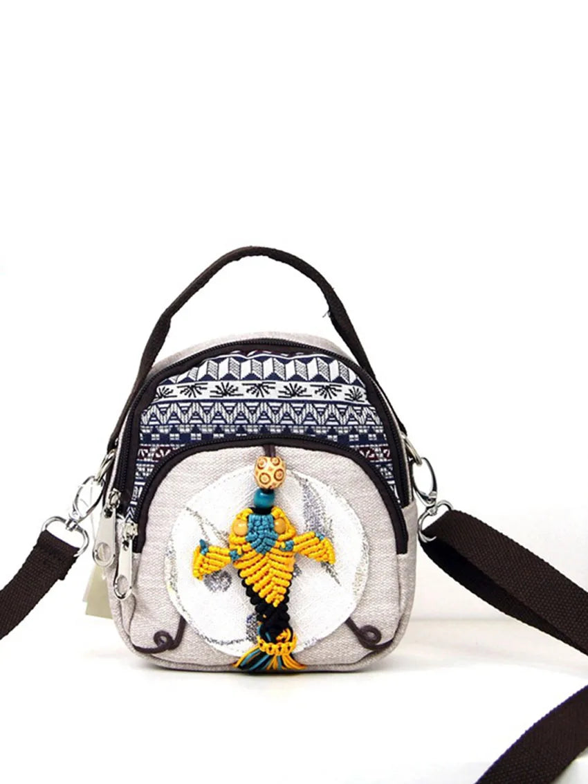 Mini Wax Rope Woven Bag Cotton And Linen Messenger Bag