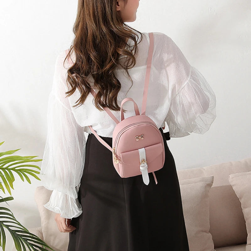 Mini Women Backpack Small Shoulder Bags Bow Children Backpack