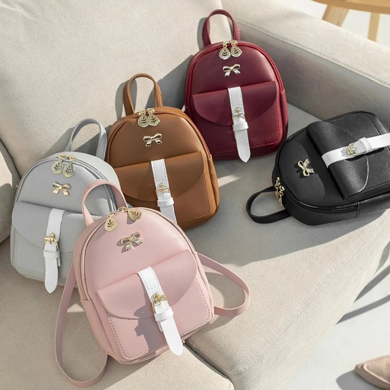 Mini Women Backpack Small Shoulder Bags Bow Children Backpack