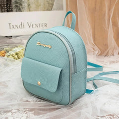 Mini Women Backpack PU Leather Shoulder Bag Small Backpack Female School Bag