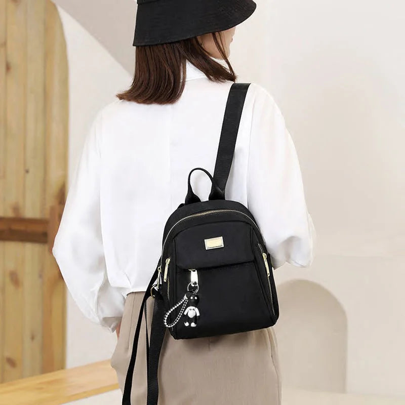 Mini Women's Backpack Nylon Small Ladies Phone Pouch Waterproof for Student