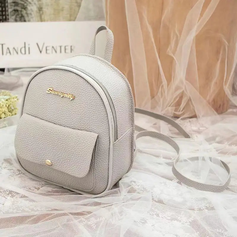 Mini PU Leather Women's Backpack School Backpacks