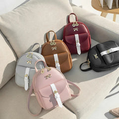 Mini PU Leather Women's Backpack Small School Backpacks