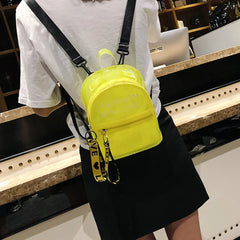 Mini Women's PVC Jelly Backpack Small Shoulder Bag Teen Girls Casual