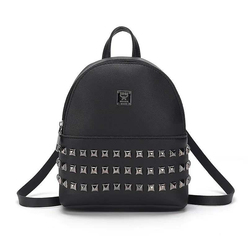 Rivet Mini Backpacks for Women PU Leather School Bags