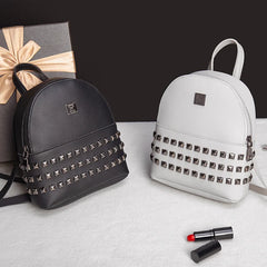 Rivet Mini Backpacks for Women PU Leather School Bags