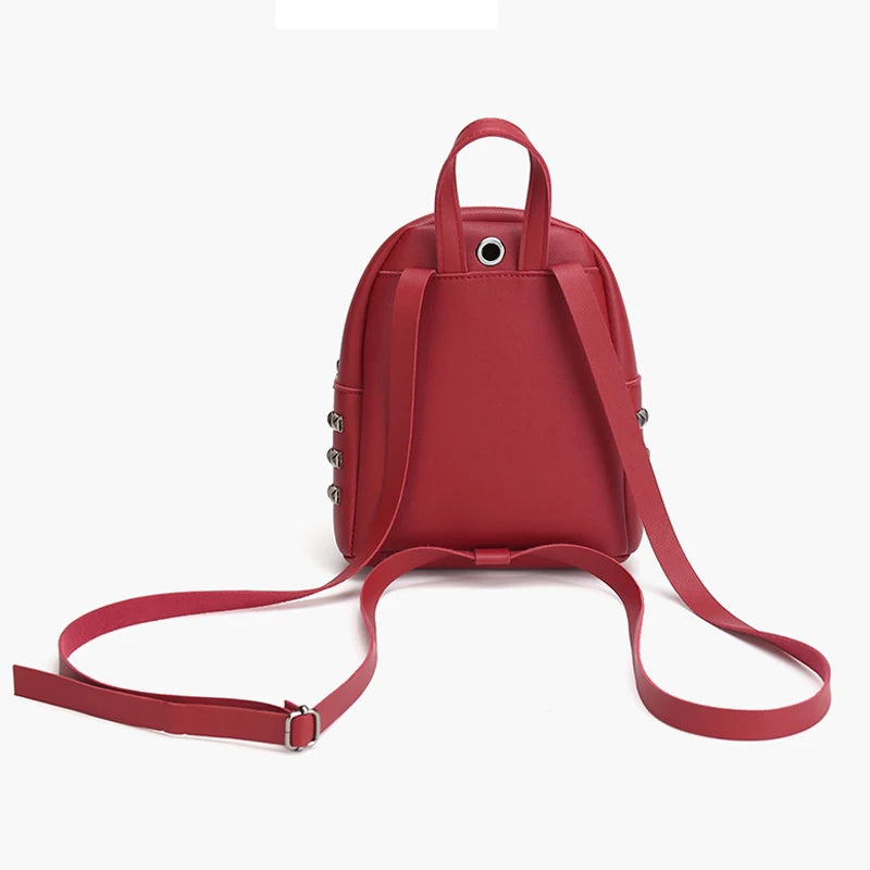 Rivet Mini Backpacks for Women PU Leather School Bags