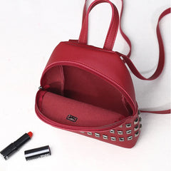 Rivet Mini Backpacks for Women PU Leather School Bags