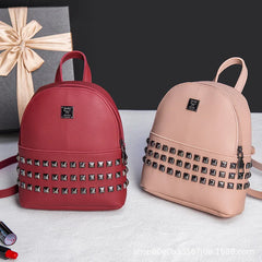 Rivet Mini Backpacks for Women PU Leather School Bags