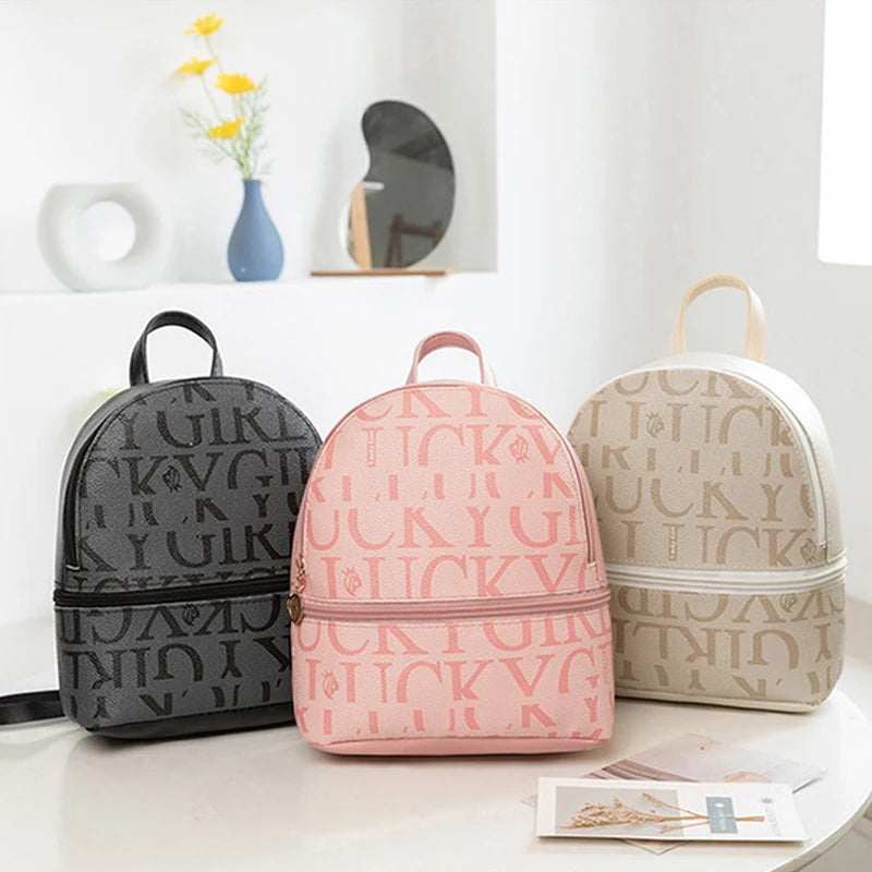 Women's Mini Backpack PU Leather Crossbody Bag Large Capacity Phone Purse