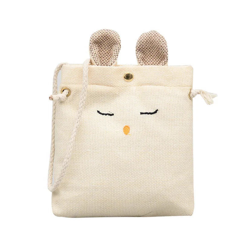 Mini Crossbody Bag Canvas Small Shoulder Handbag Solid Phone Purse