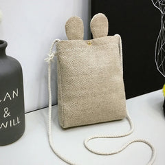 Mini Crossbody Bag Canvas Small Shoulder Handbag Solid Phone Purse