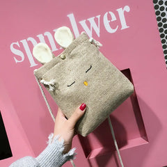 Mini Crossbody Bag Canvas Small Shoulder Handbag Solid Phone Purse