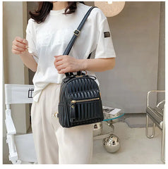 Mini Women Backpacks PU Leather Multifunctional Female Shoulder Bags