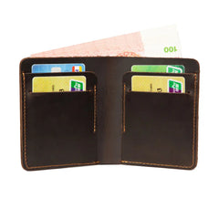 Minimalist 100% Leather Wallet Men Vertical Horizontal Wallet Leather
