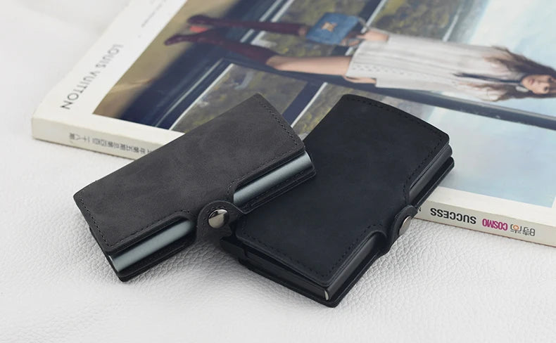 Minimalist Anti RFID Blocking Wallet Men's Money Clip Slim Mini Wallet
