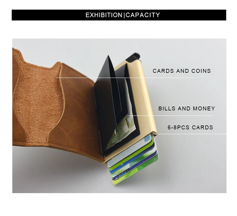 Minimalist Anti RFID Blocking Wallet Men's Money Clip Slim Mini Wallet