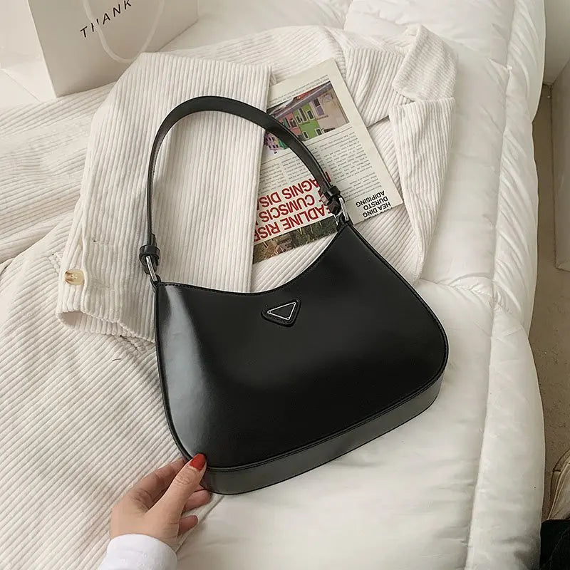 Minimalist PU Leather Shoulder Bag for Women Travel Totes