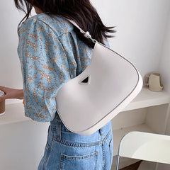 Minimalist PU Leather Shoulder Bag for Women Travel Totes