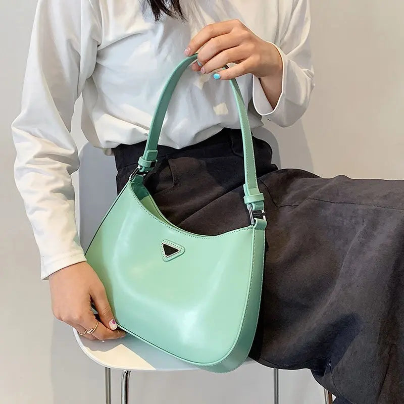 Minimalist PU Leather Shoulder Bag for Women Travel Totes