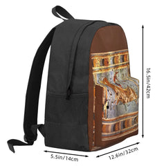 Minoan Times Bull Dance Backpack Zip Close Pockets