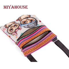 Miyahouse Owl Shoulder Bag Cartoon Printed Messenger