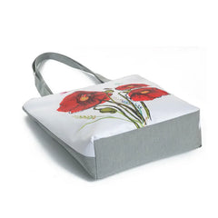 Miyahouse Red Poppy Printed Beach Handbag Women Canvas Tote