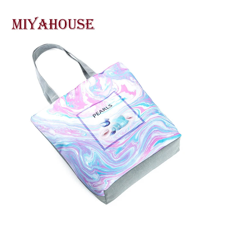 Miyahouse Summer Beach Bag Women Shoulder Canvas Tote Hand