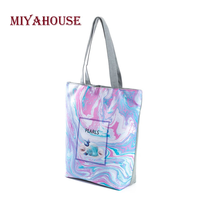 Miyahouse Summer Beach Bag Women Shoulder Canvas Tote Hand
