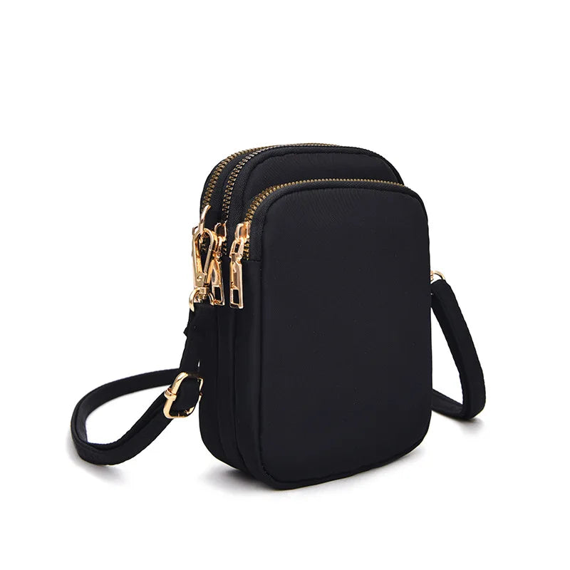 Canvas Mini Messenger Bag Women's Cross Body Key Purse