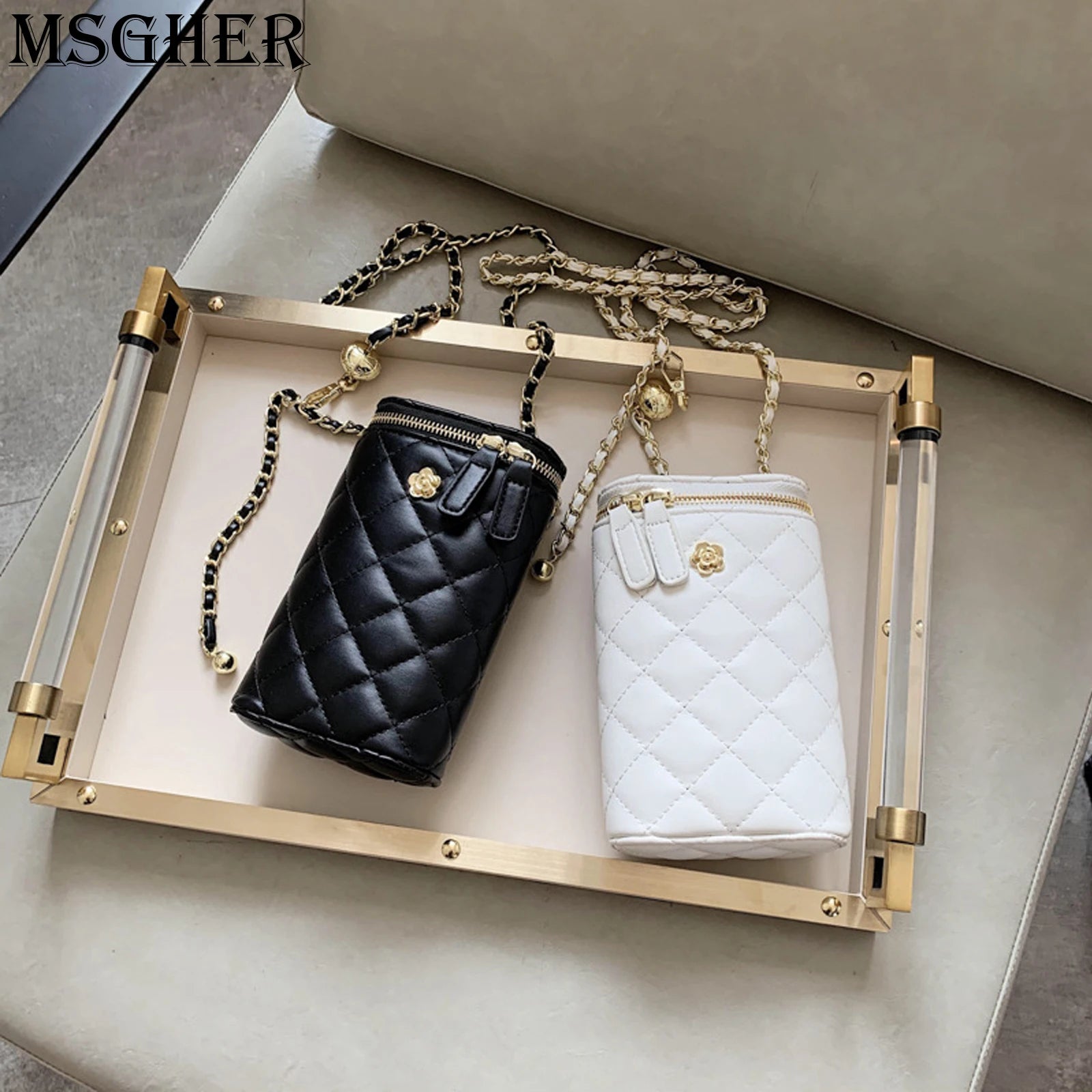 Mini Cross-Body Rhomboid Chain Bag