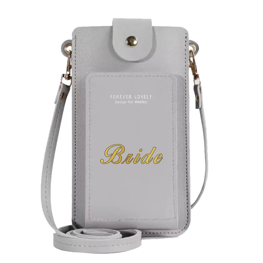 PU Leather Hasp Small Wallet Women's Card Pack Touch Screen Cell Phone Purse