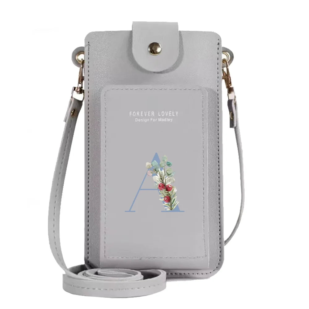 PU Leather Mobile Phone Bag Crossbody Wallet Touch Screen Purse