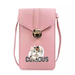 Women's Cat Print Phone Bag Wallet Coin Purse