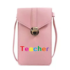 Teacher Print Crossbody Phone Wallet Waterproof Bag