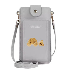 Bear Print PU Leather Cell Phone Bag Wallet