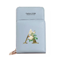 Women's Golden Flower Print Crossbody Phone Purse
