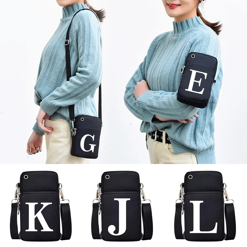 26 Letter Print Phone Case Wrist Bag for Huawei/samsung/iphone