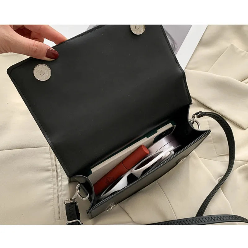 Women's PU Leather Messenger Bag Solid Shoulder Bag