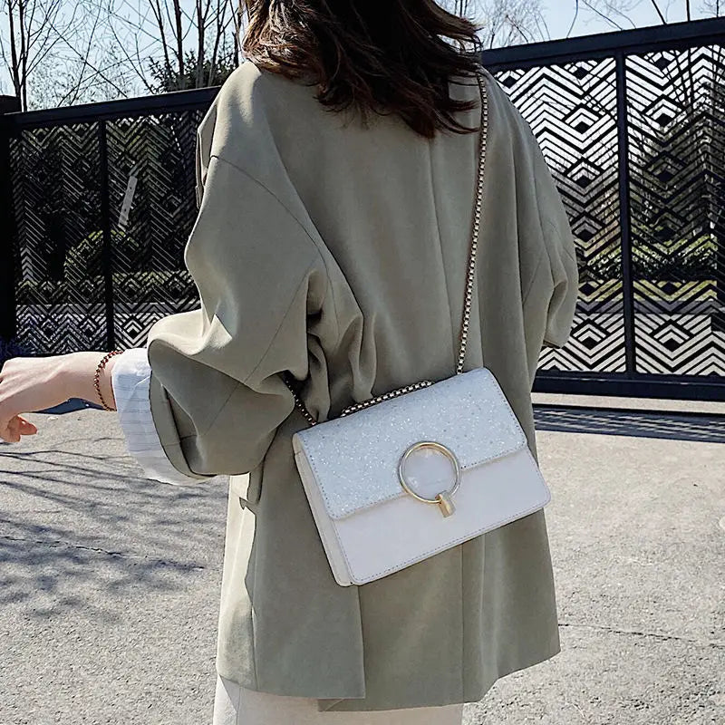 Sequin Small Square Bag All-Match Student Messenger Bag