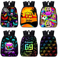 6ix9ine 3D Backpack Kids Bookbag School Bags Boys Girls Travel Bags