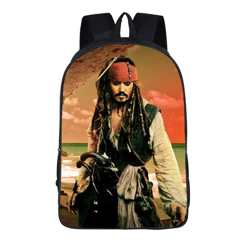 Skull Backpack School Kids Bags Boy Child Pirates of Caribbean Jack Sparrow