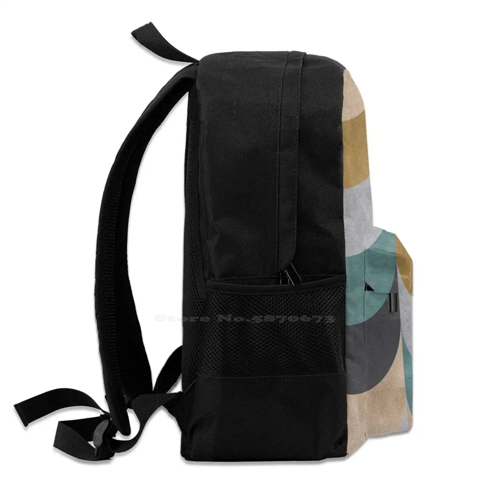 Modern Art Travel Laptop School Backpack Bag Abstract Marble Pattern
