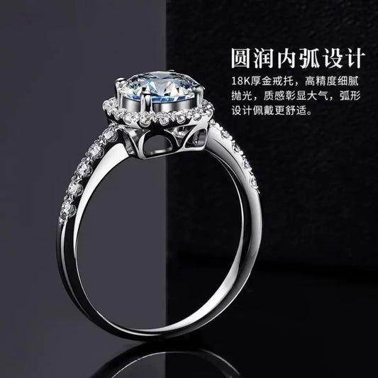 Moissanite Ring US Classic Square Bag Micro Inlay